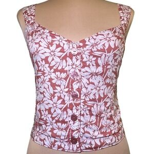 Abercrombie & Fitch Orange Hawaiian crop top tank size Medium and A&F‎